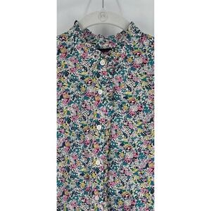 J. Crew Liberty Art Fabrics Floral Print Ruffle Detail Collar Shirt Size 0 NWOT